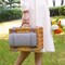 Wicker Picnic Basket Set for 4 Persons with Blanket,Handmade Willow Picnic Basket with Insulated Cooler & Cutlery Kit, Gift Basket